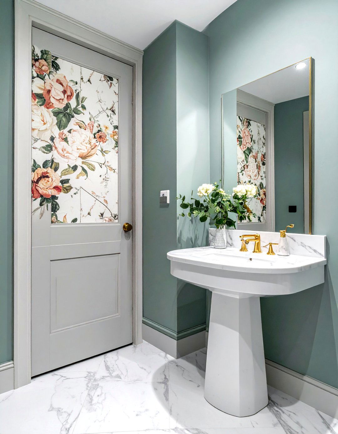 Powder room pocket door - 30 bathroom pocket door ideas