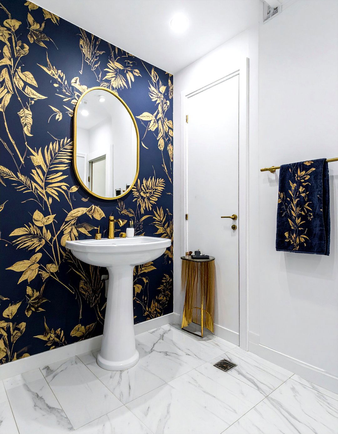 Powder room wallpaper design - 30 new construction decor ideas