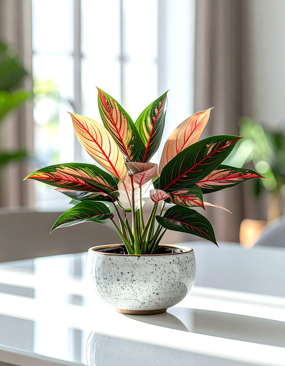Prayer Plant as Dining Table Centerpiece - 30 dining room indoor plant ideas