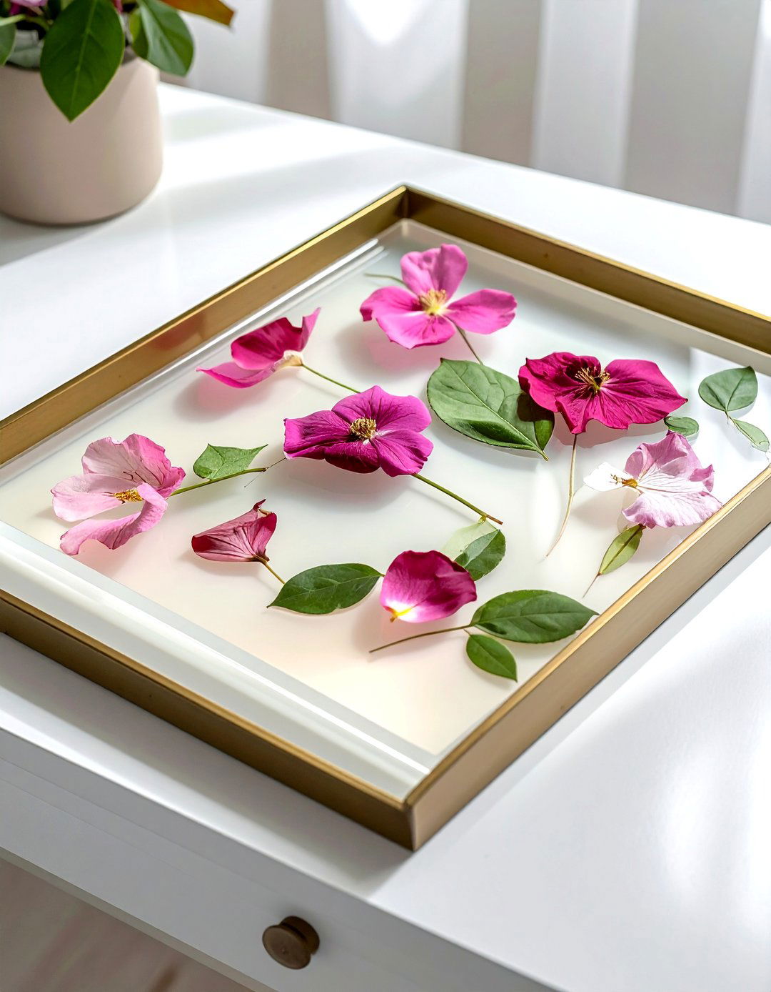 Pressed Flower Resin Tray - 30 trinket dish ideas