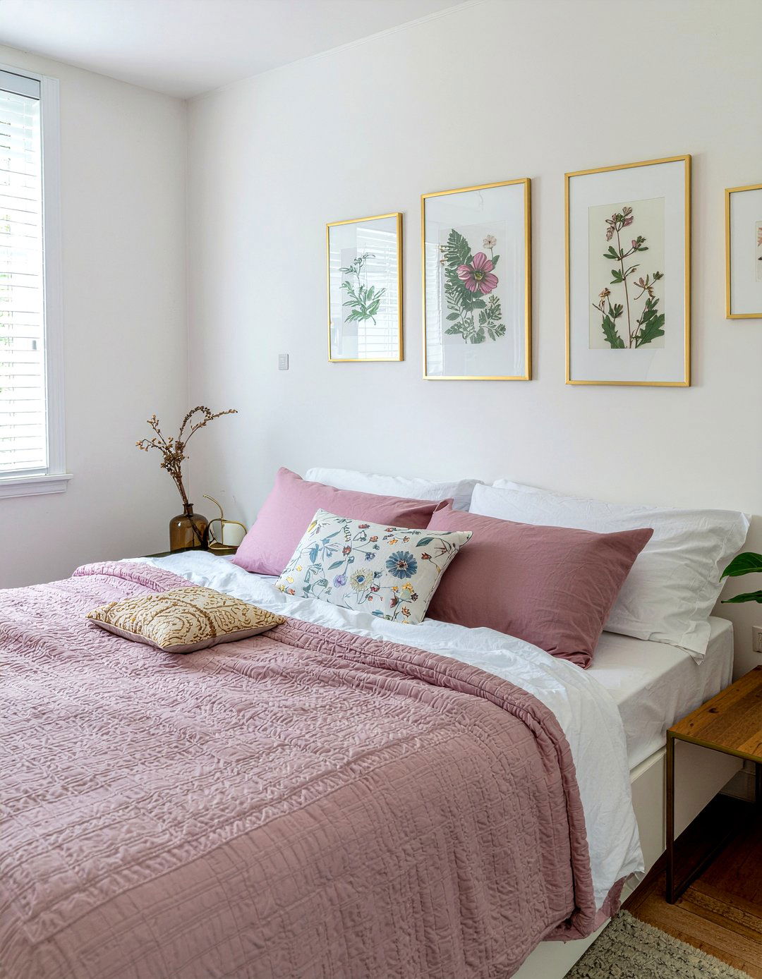 Pressed flower frames - 30 floral themed bedroom ideas