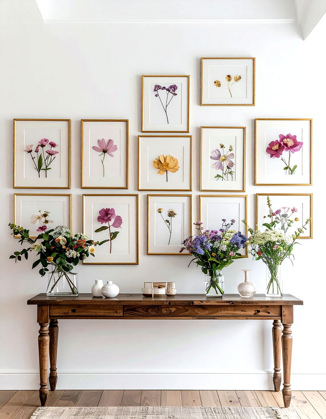 Pressed flower frames - 30 botanical decor ideas