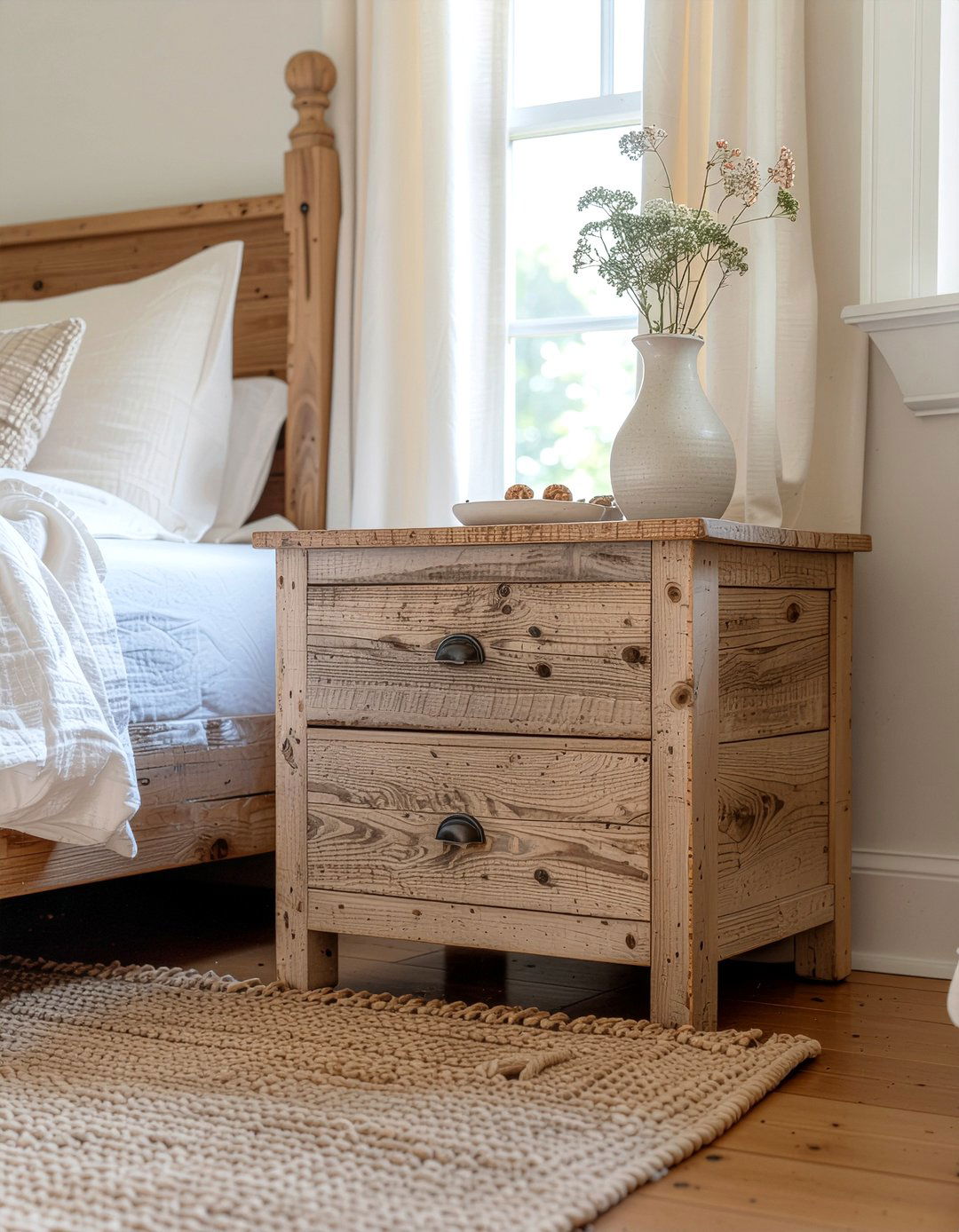 Primitive Pine Nightstand - 30 bedroom vintage nightstands