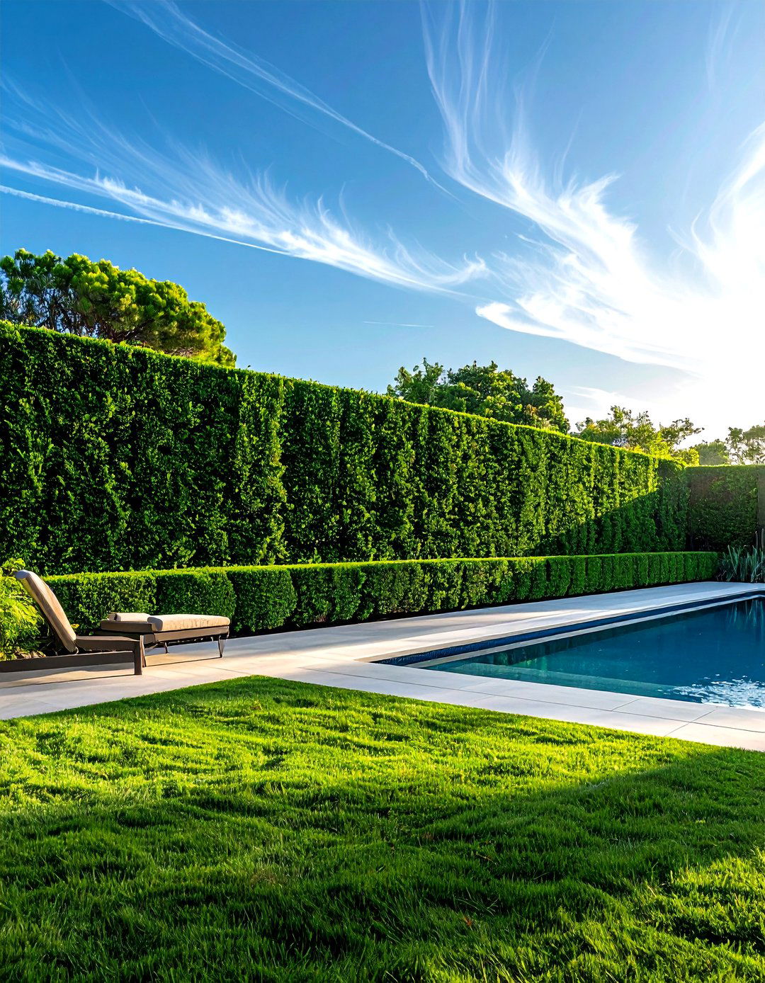 Privacy hedge - 30 poolside decor ideas