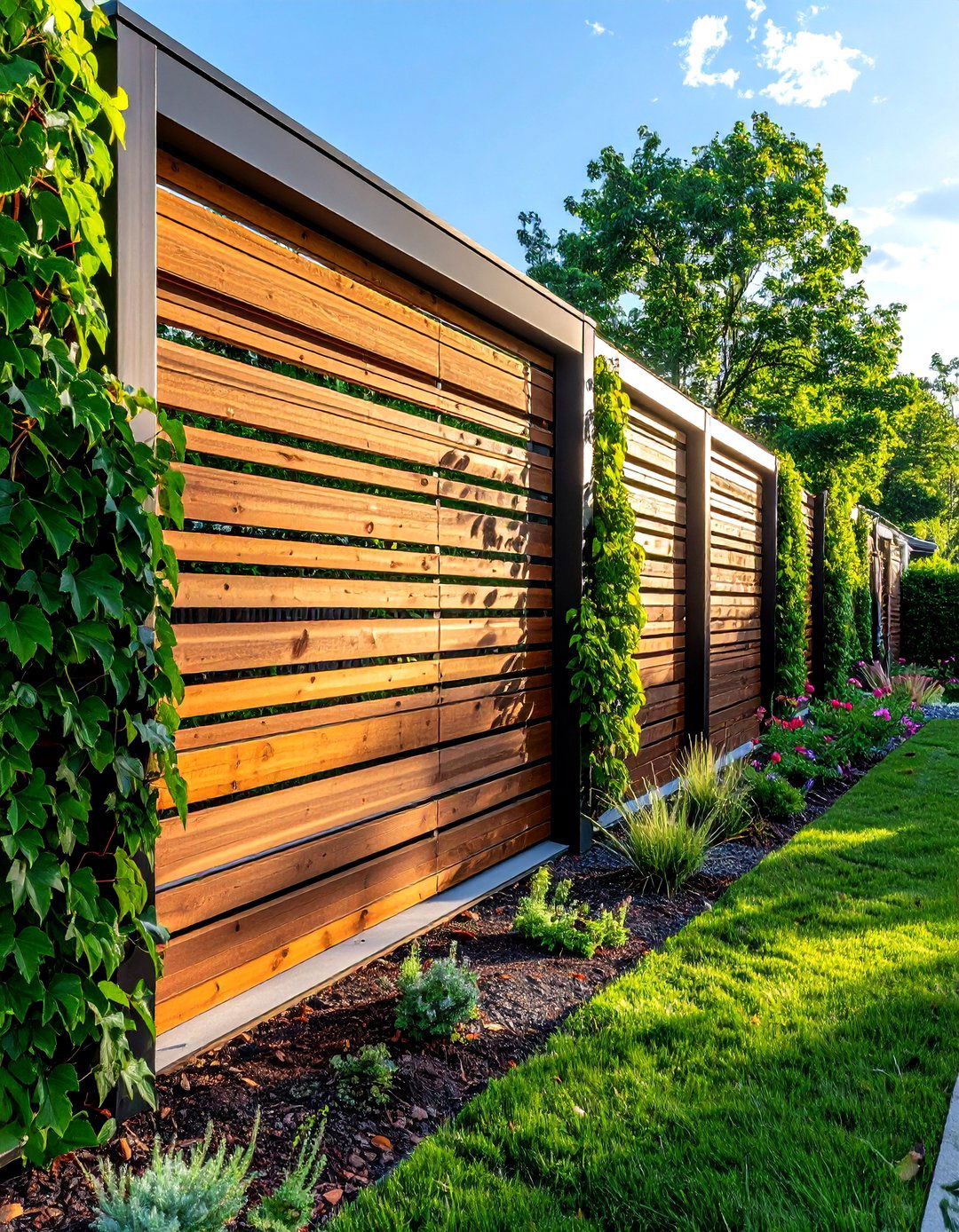 Privacy screen fence - 30 garden decor ideas