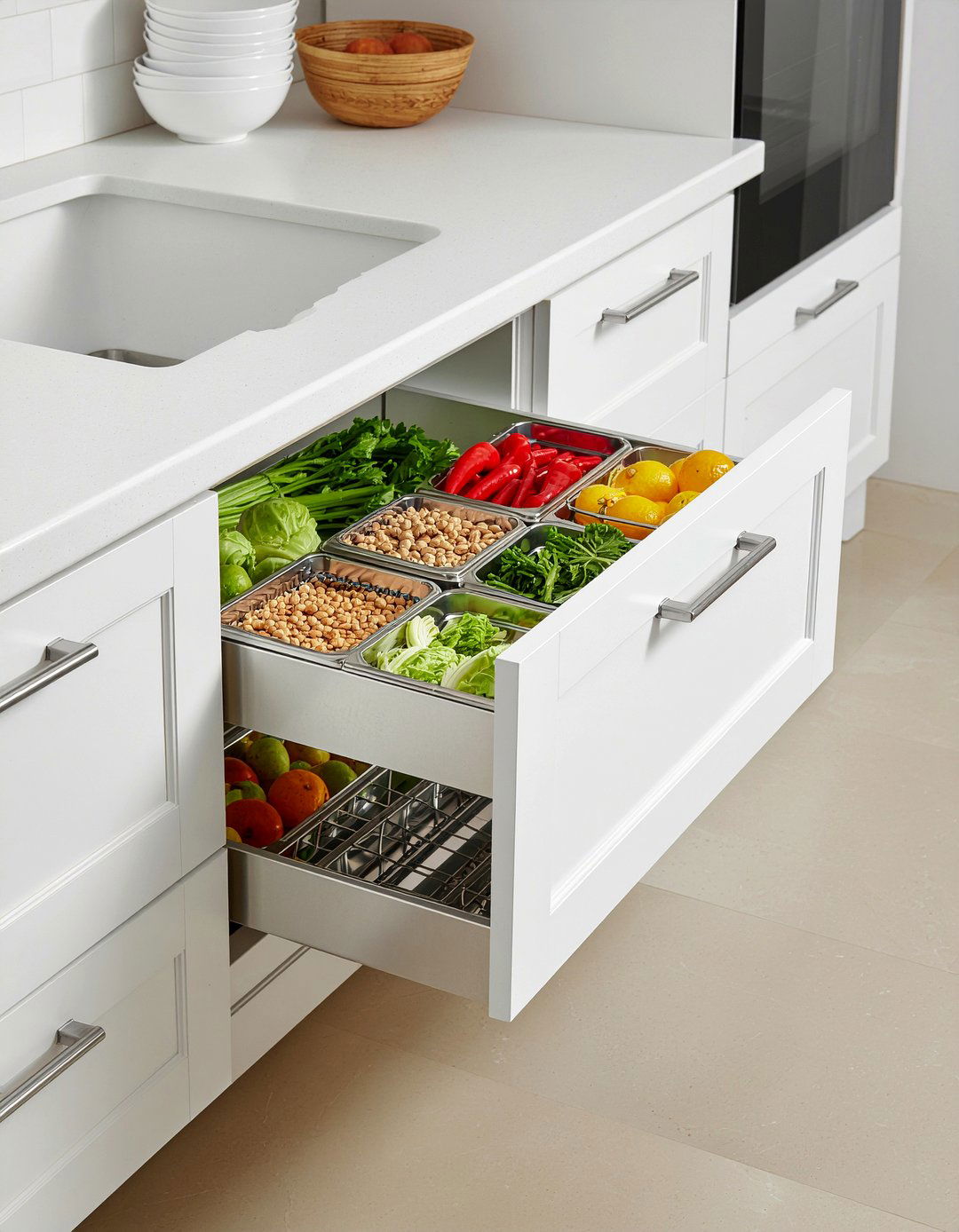 Produce Storage Drawer - 30 drawer refrigerator kitchen ideas
