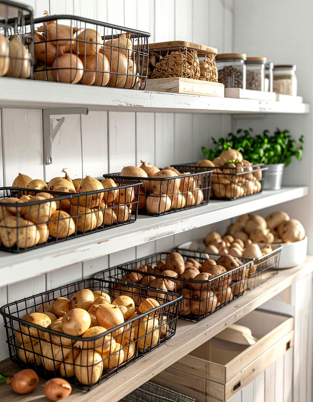 Produce storage bins - 30 kitchen clever storage ideas