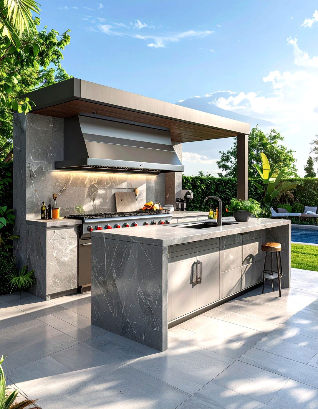 Professional BBQ Island Refrigerator - 30 outdoor kitchen refrigerator ideas