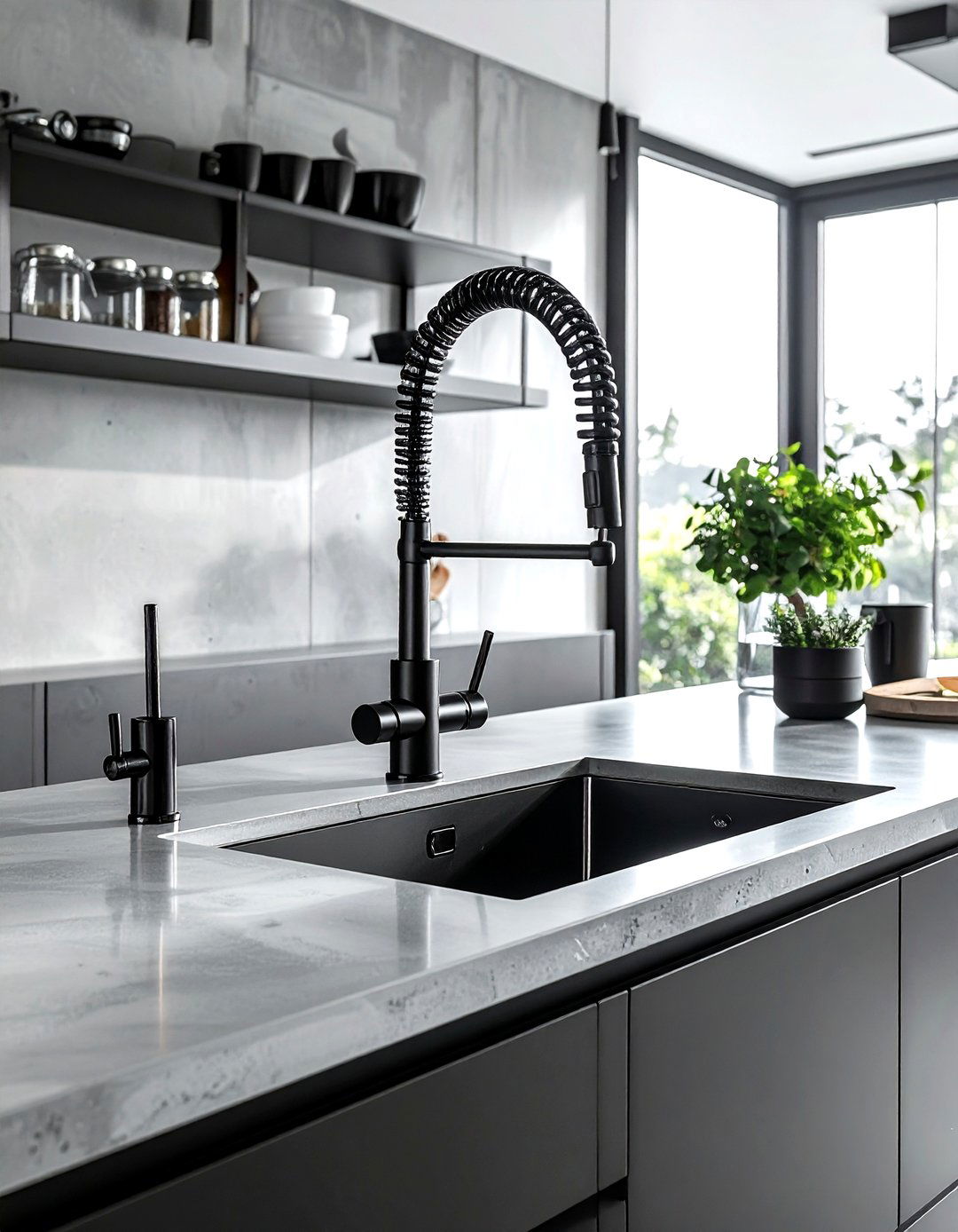 Professional Style Black Faucet - 30 black kitchen faucet ideas