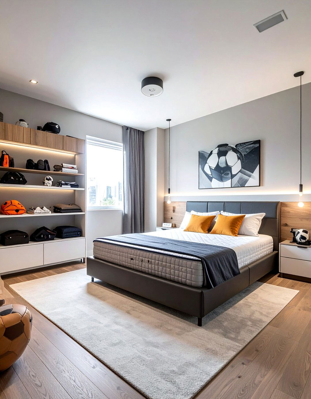 Professional athlete soccer bedroom style - 30 soccer bedroom ideas