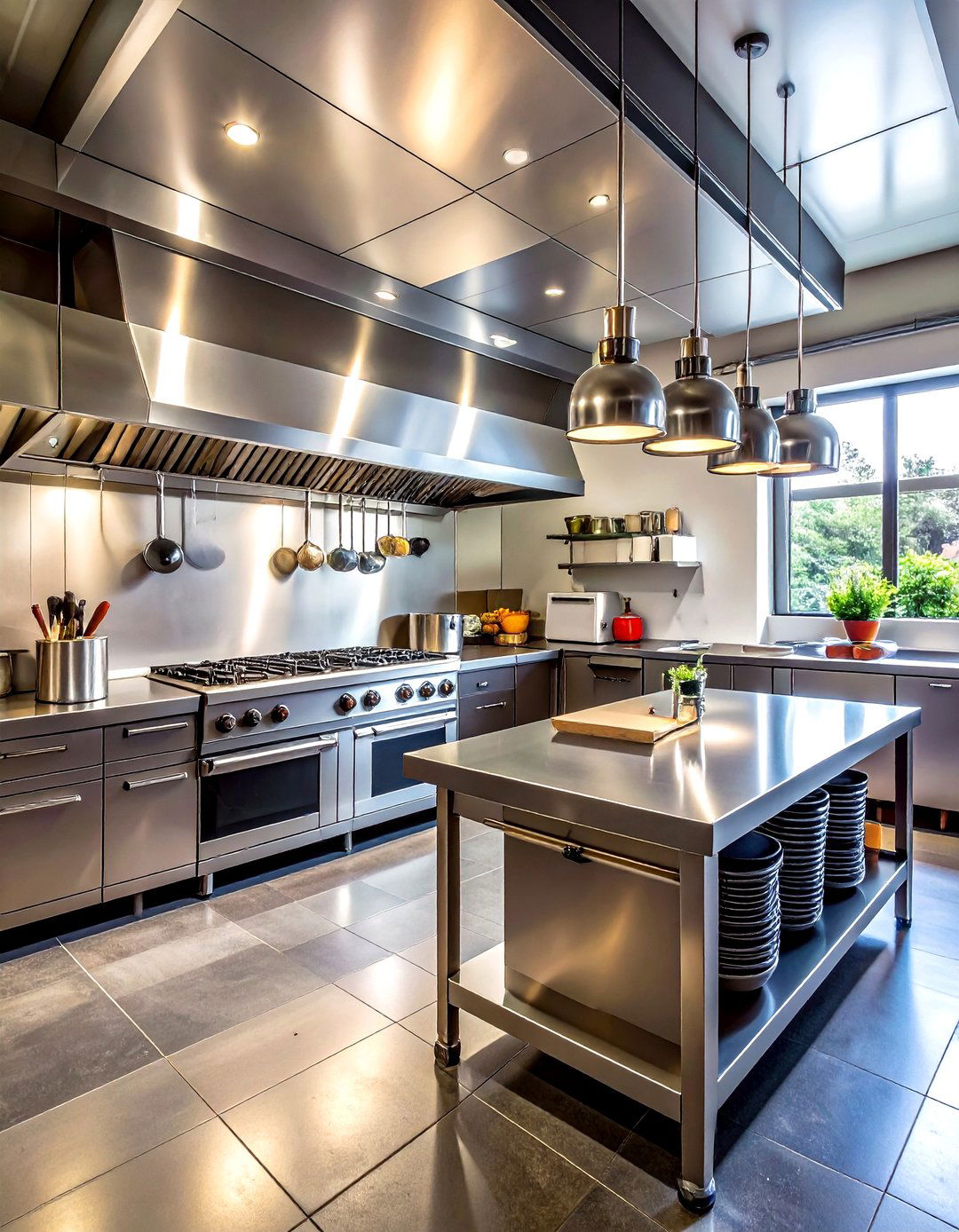 Professional chef kitchen - 30 stainless steel countertop kitchen ideas