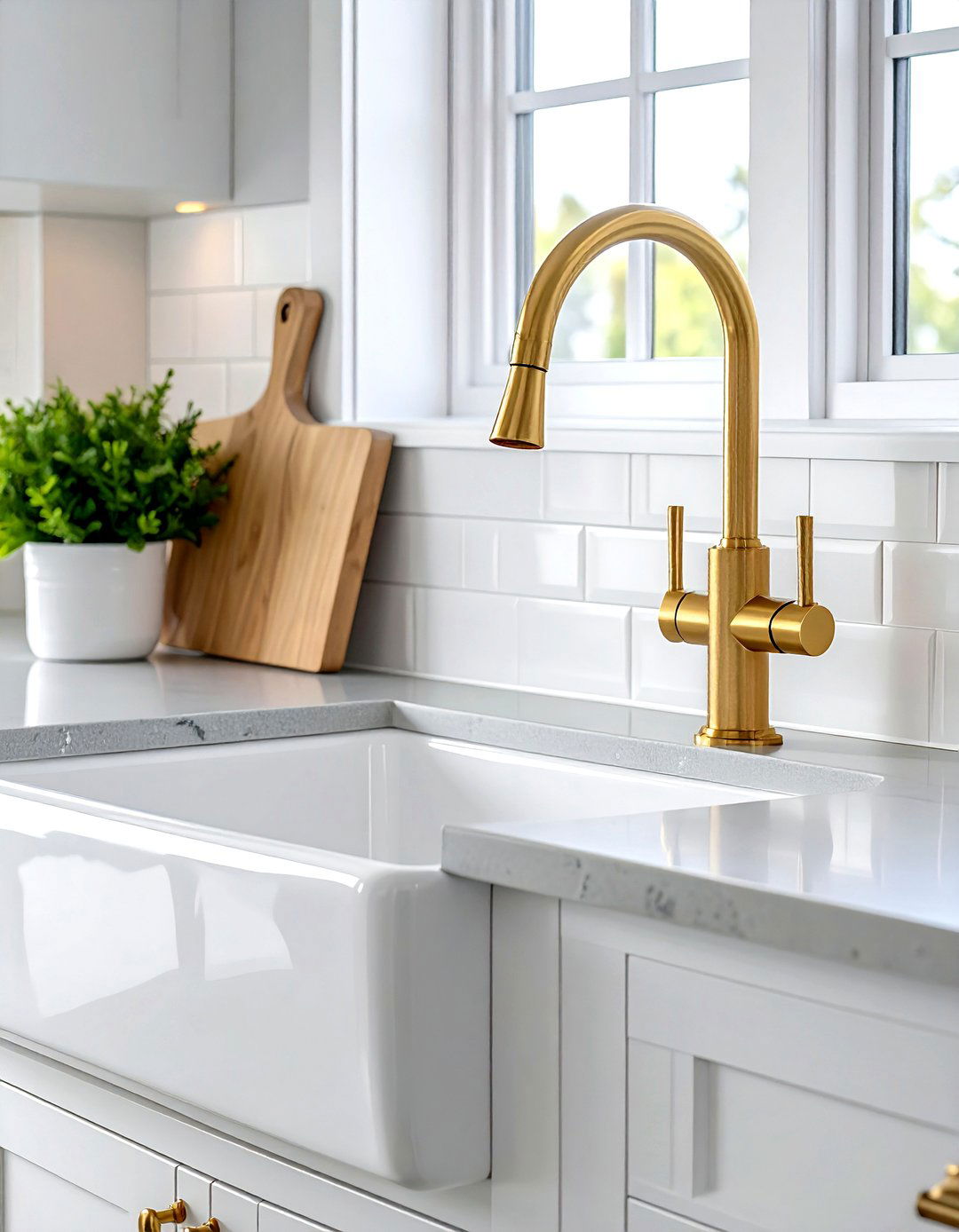 Professional plumbing fixtures with basic sink - 30 kitchen high-low mixing ideas