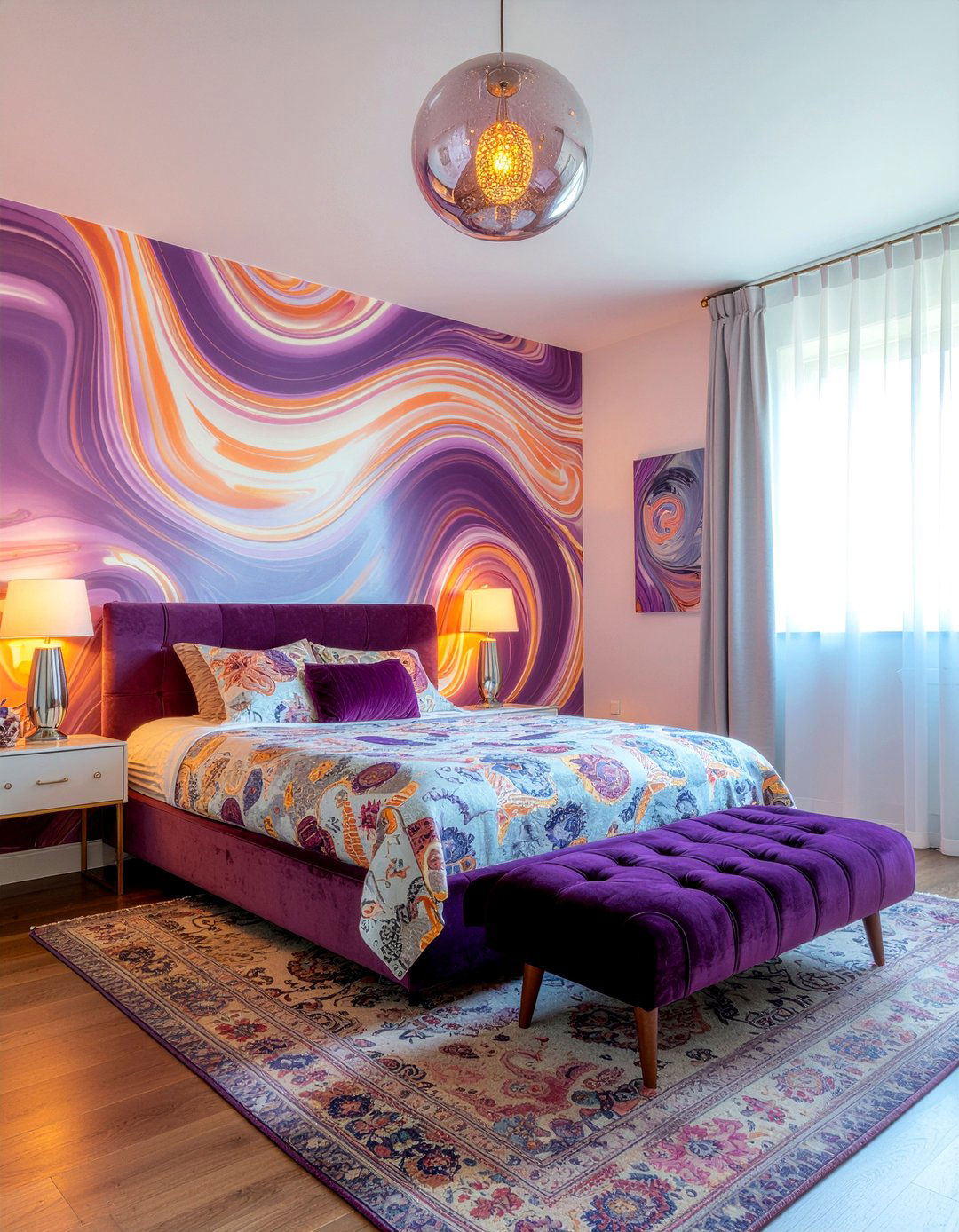 Psychedelic Retro Bedroom - 30 retro bedroom ideas