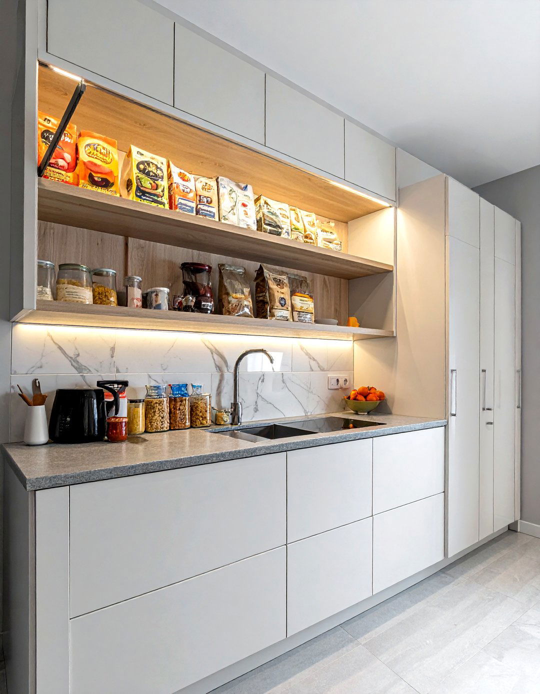 Pull Down Shelves - 30 small kitchen cabinet ideas