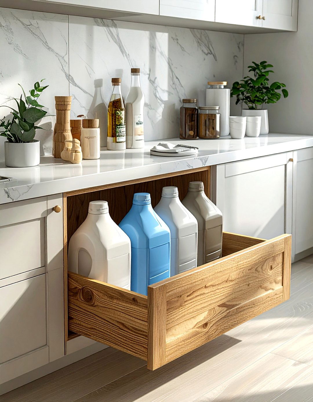 Pull Out Cabinet Drawer - 30 laundry room storage ideas