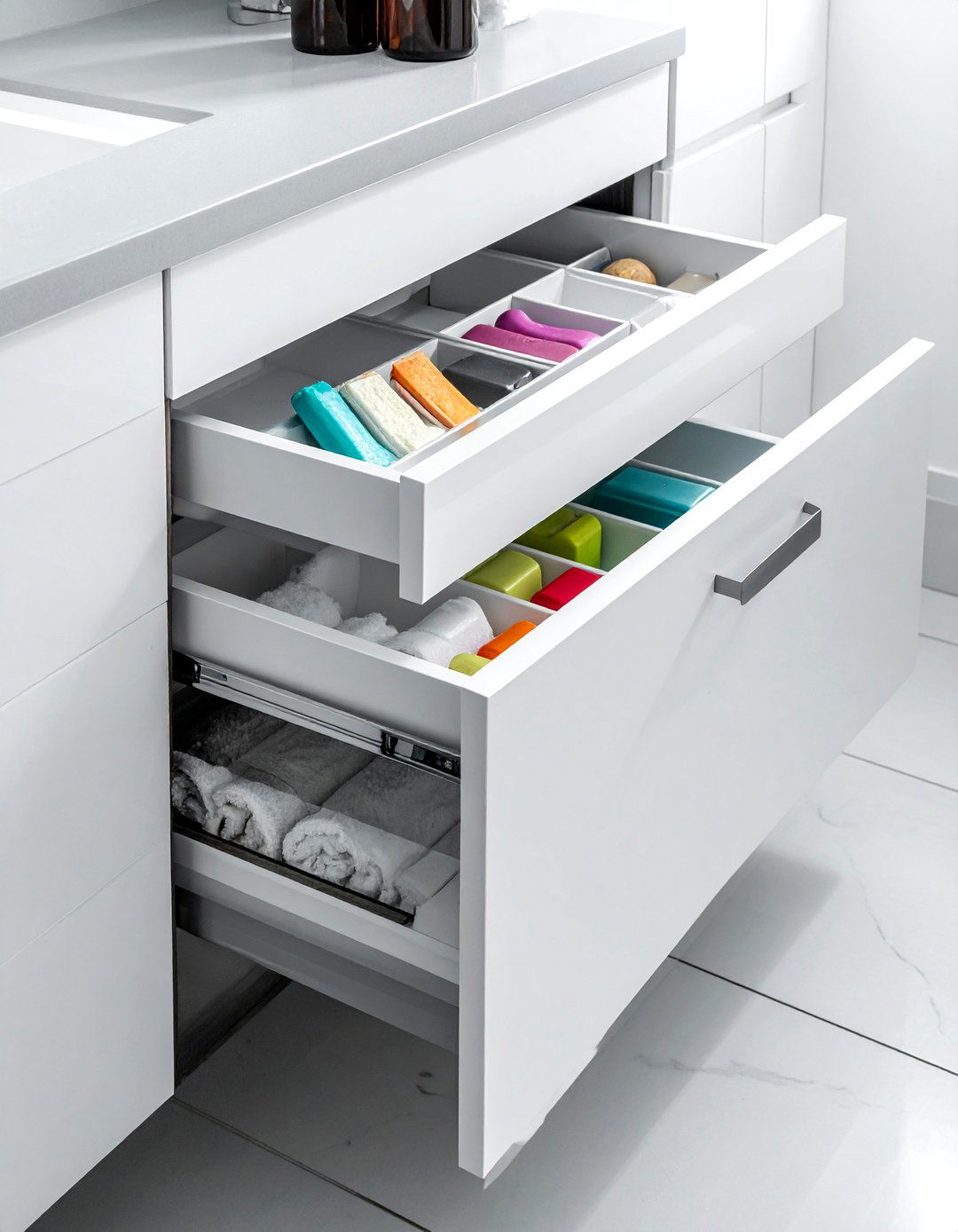 Pull Out Cabinet Drawers - 30 under sink bathroom storage ideas