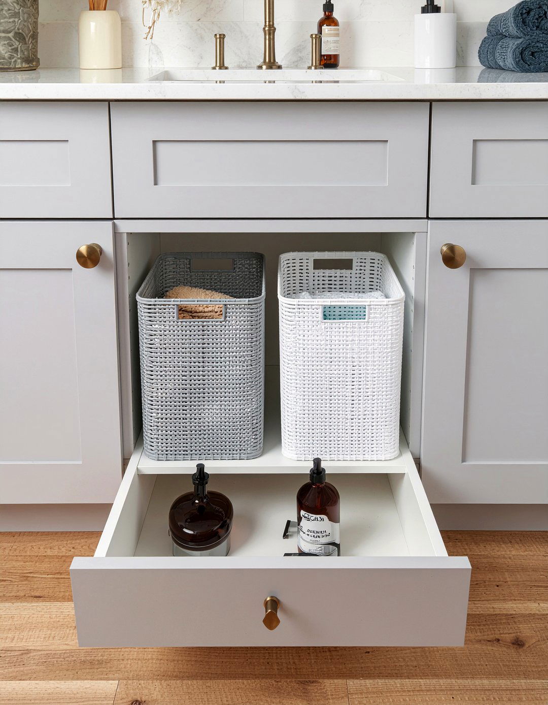 Pull Out Cabinet Shelf - 30 bathroom shelf ideas