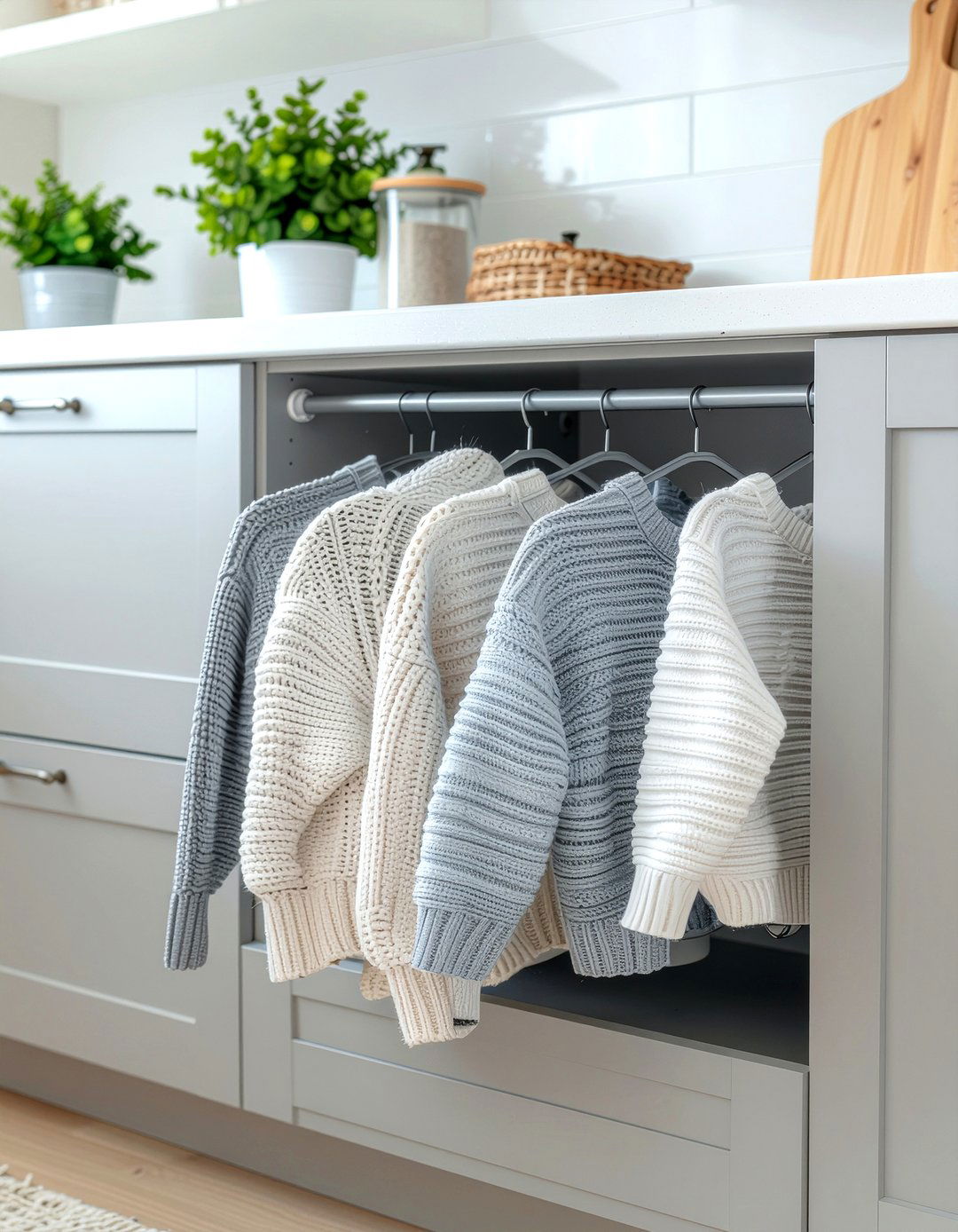Pull Out Drying Rack Cabinet - 30 laundry room organization ideas