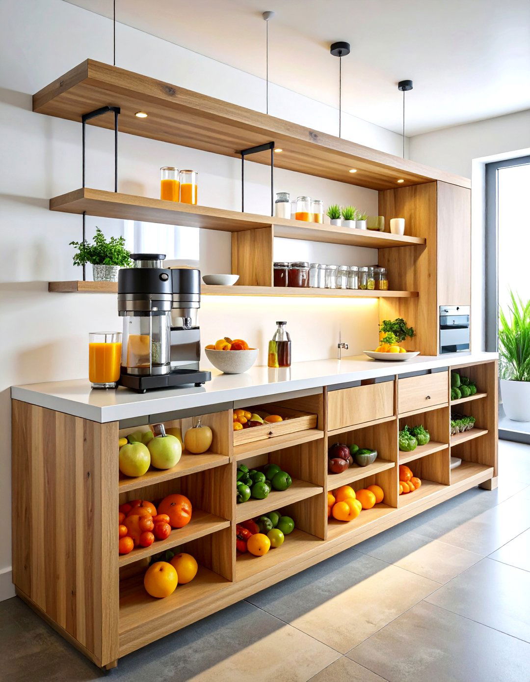 Pull Out Juice Bar Shelf - 30 kitchen juice bar ideas