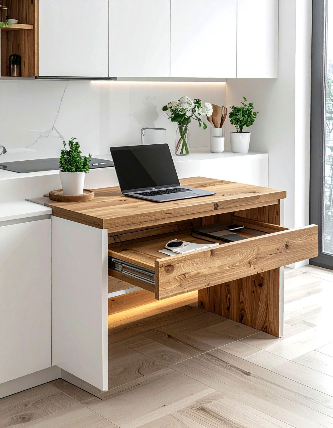 Pull Out Kitchen Desk - 30 kitchen homework station ideas