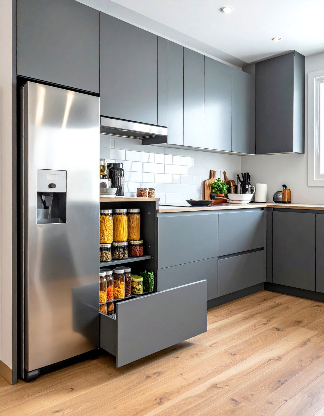 Pull Out Pantry Cabinet - 30 small kitchen organization ideas