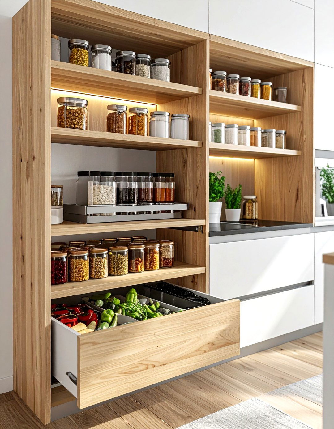 Pull Out Pantry Cabinet - 30 tall cabinet kitchen ideas