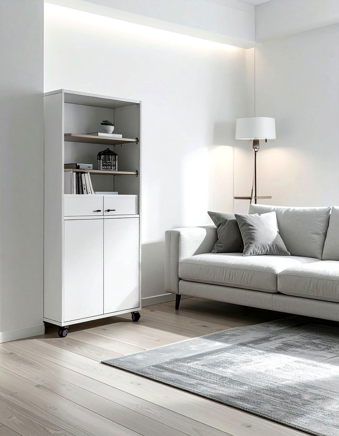 Pull Out Tower - 30 living room hidden storage ideas