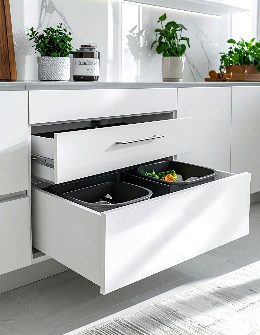 Pull Out Trash Bin - 30 clean kitchen ideas