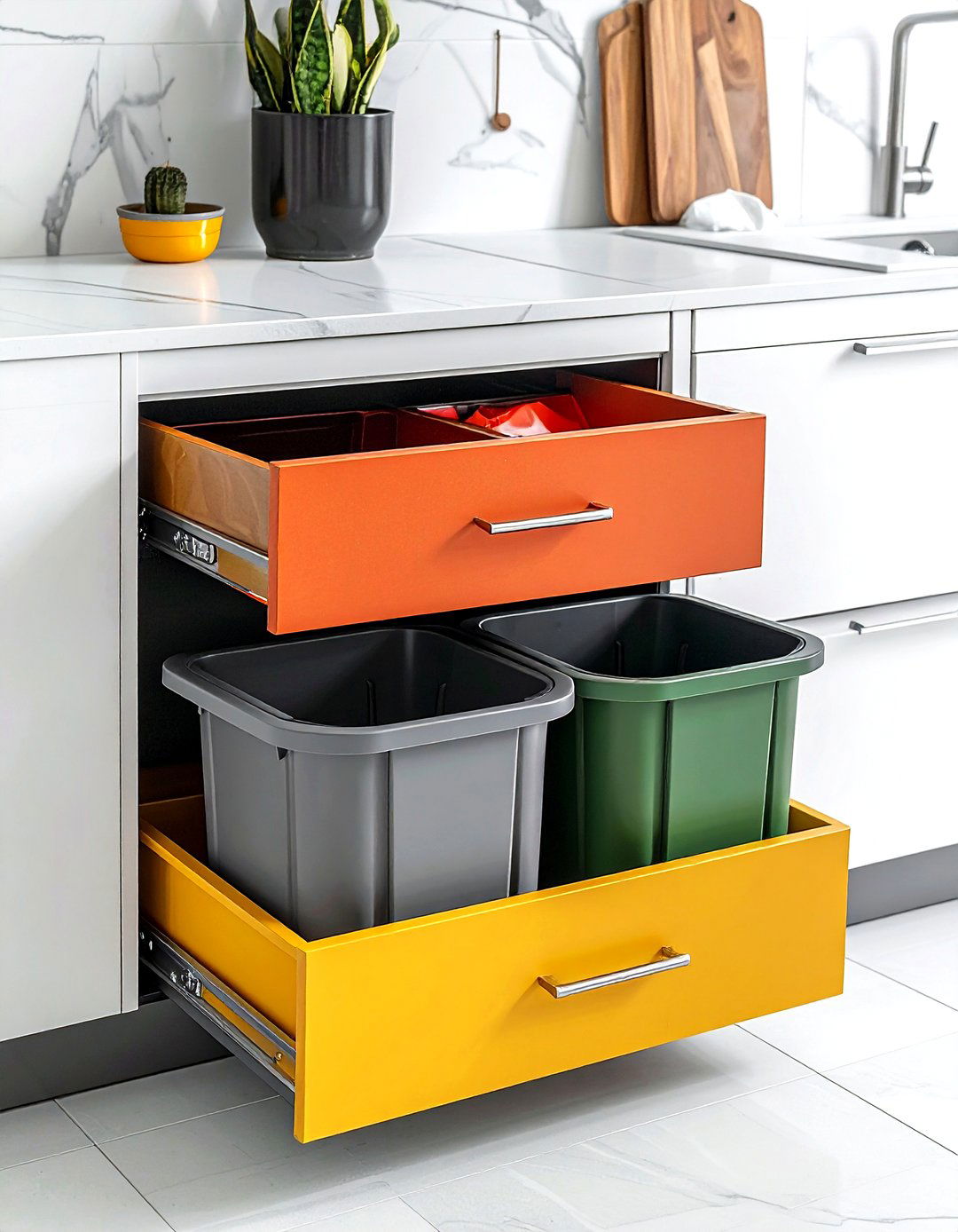 Pull Out Trash Bin - 30 kitchen workstation ideas