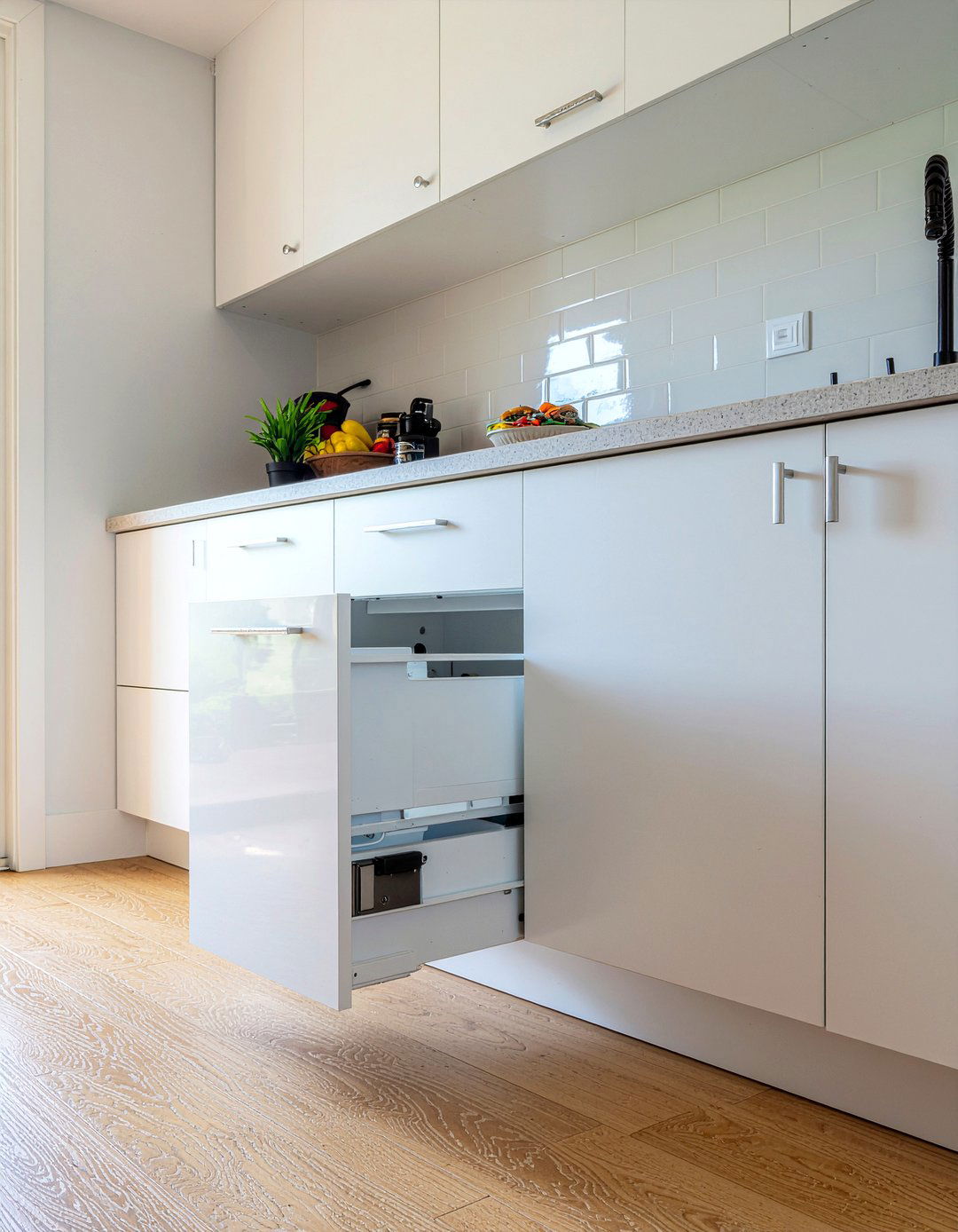 Pull Out Trash Bin - 30 gourmet kitchen ideas