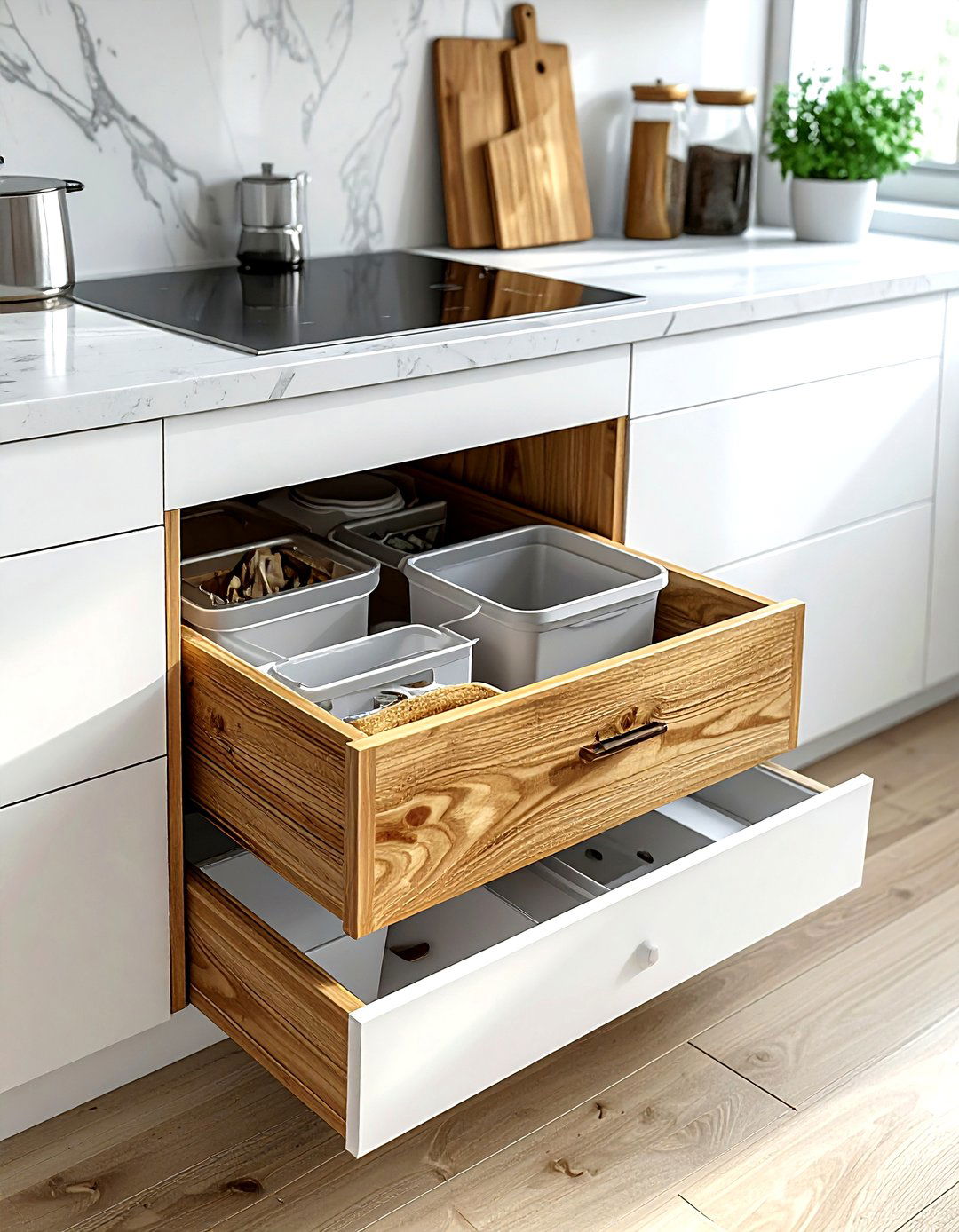 Pull Out Trash Can - 30 kitchen classic element ideas