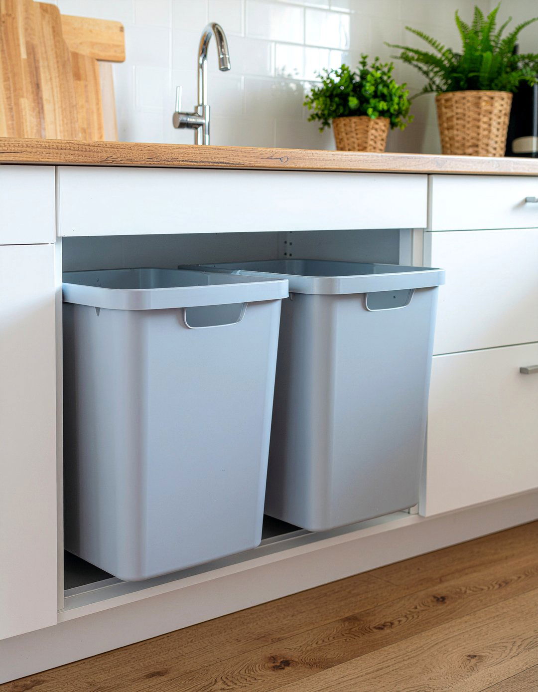 Pull Out Trash Can - 30 kitchen cabinet organization ideas