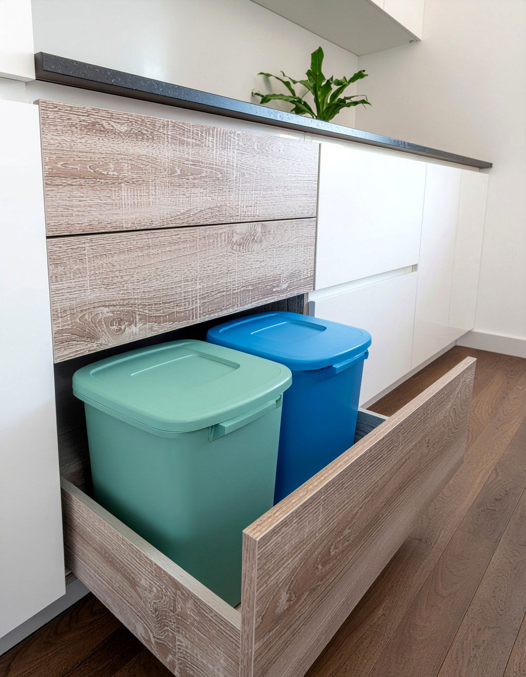Pull Out Waste Bins - 30 collected kitchen ideas