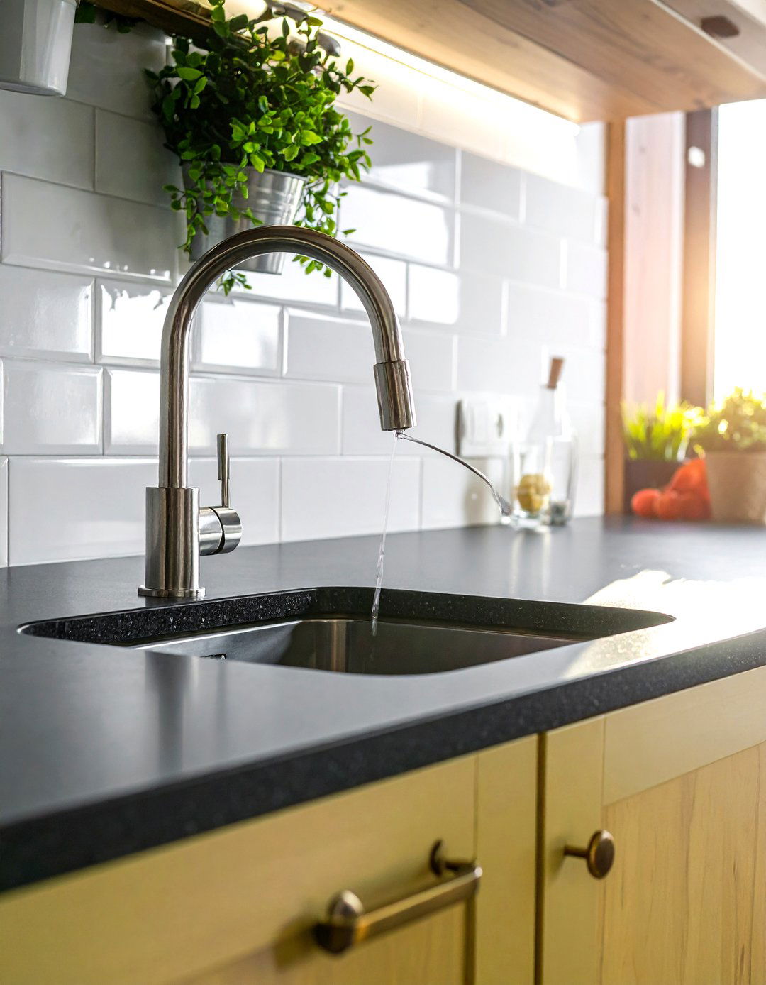 Pull down kitchen faucet - 30 brushed nickel faucet ideas