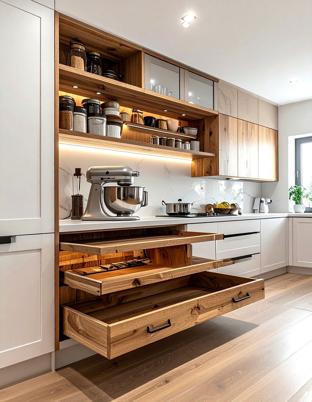 Pull out baking shelf - 30 kitchen baking station ideas