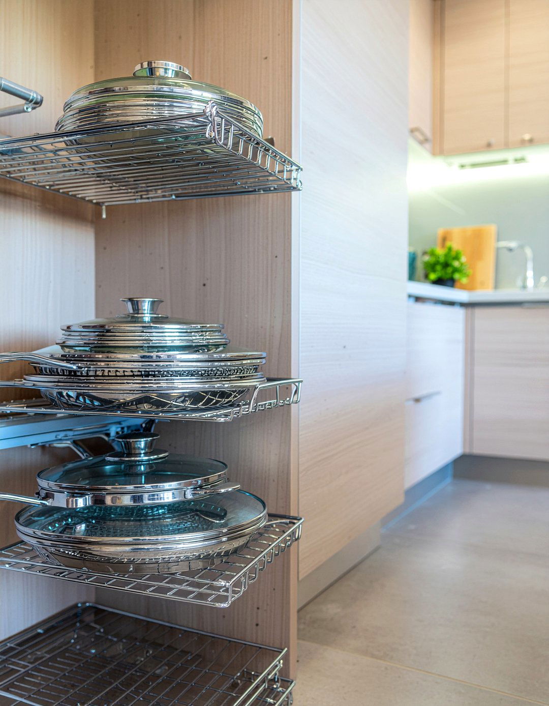 Pull out cabinet organizers - 30 pot and pan storage kitchen ideas