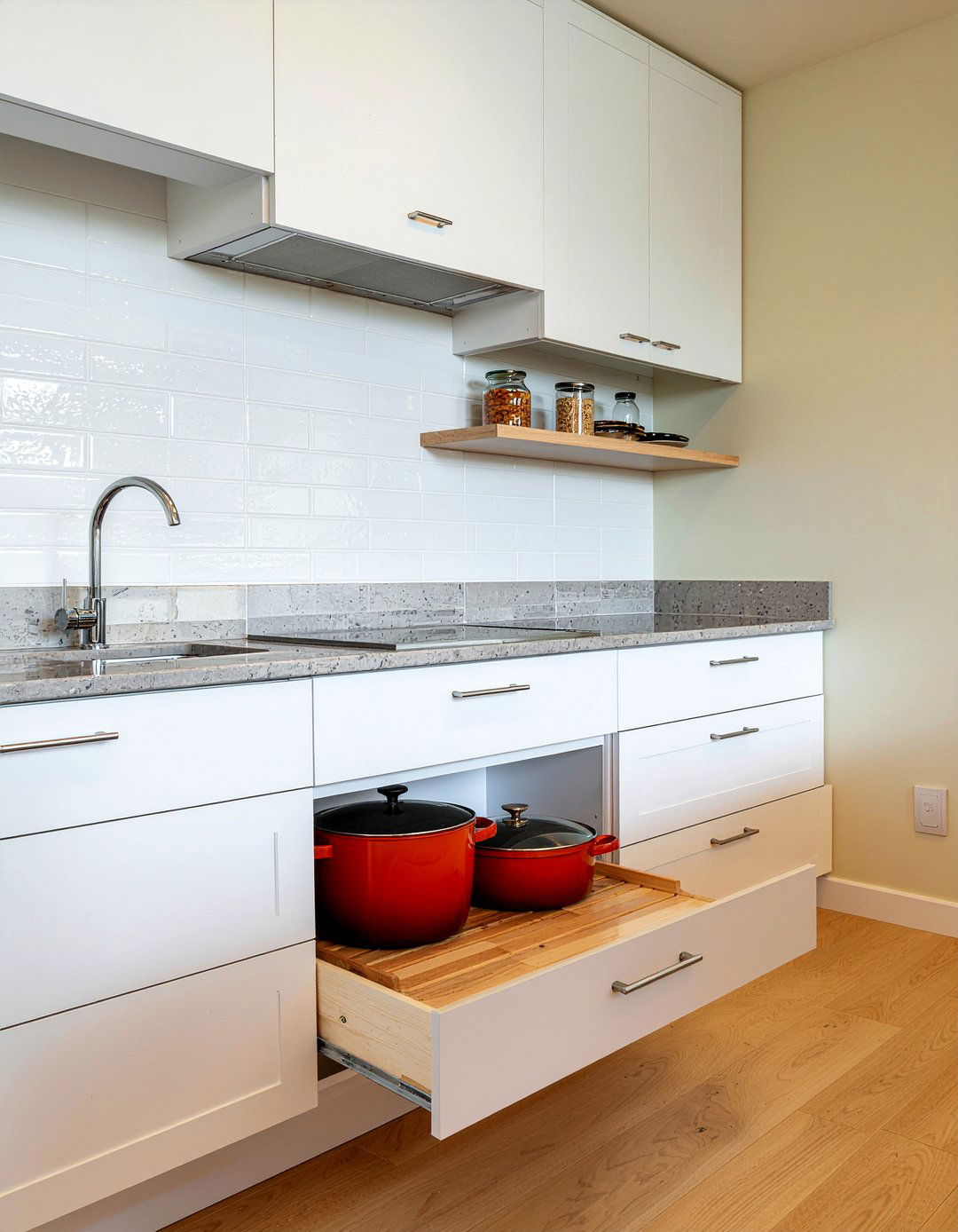 Pull out cabinet shelves - 30 inexpensive kitchen update ideas