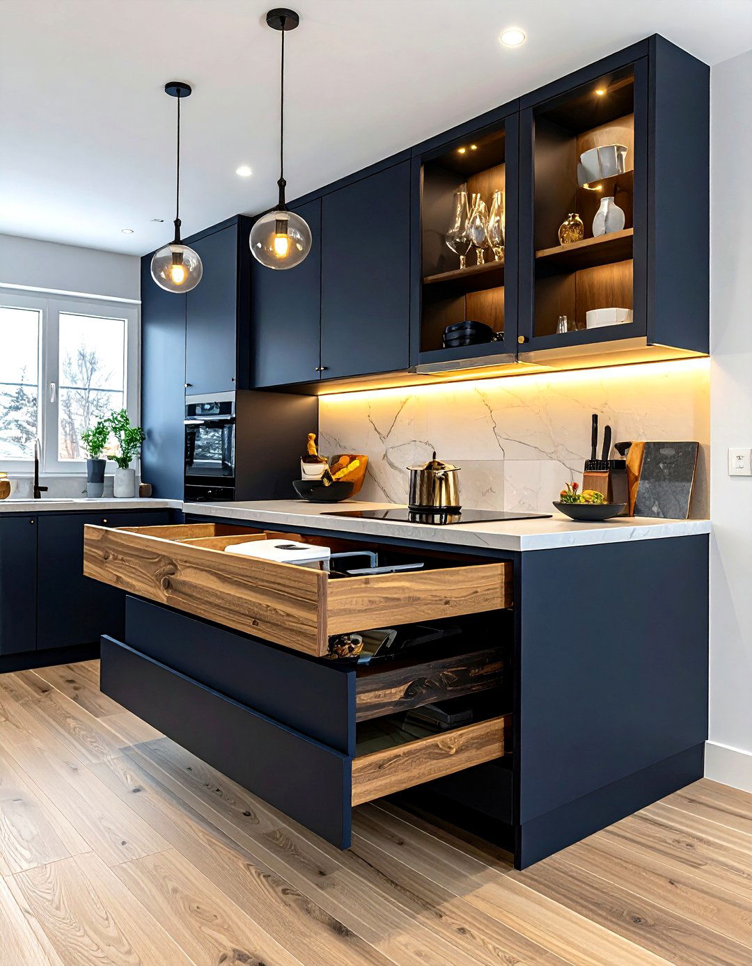 Pull out charging shelf - 30 kitchen charging station ideas