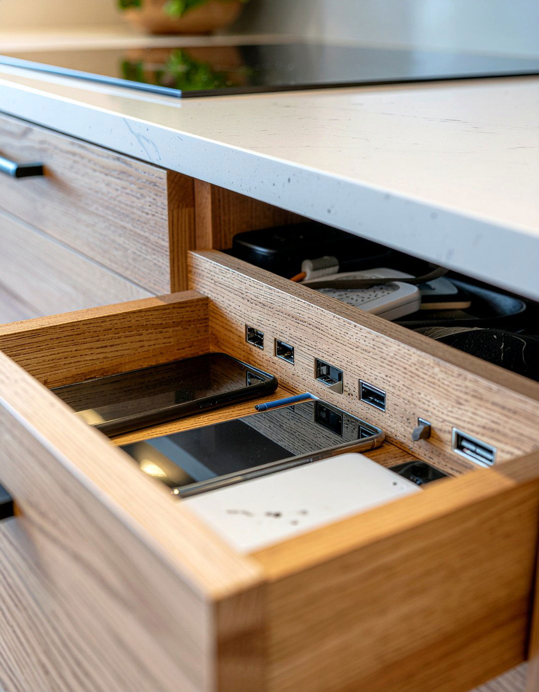 Pull out charging station - 30 pull-out cabinet kitchen ideas