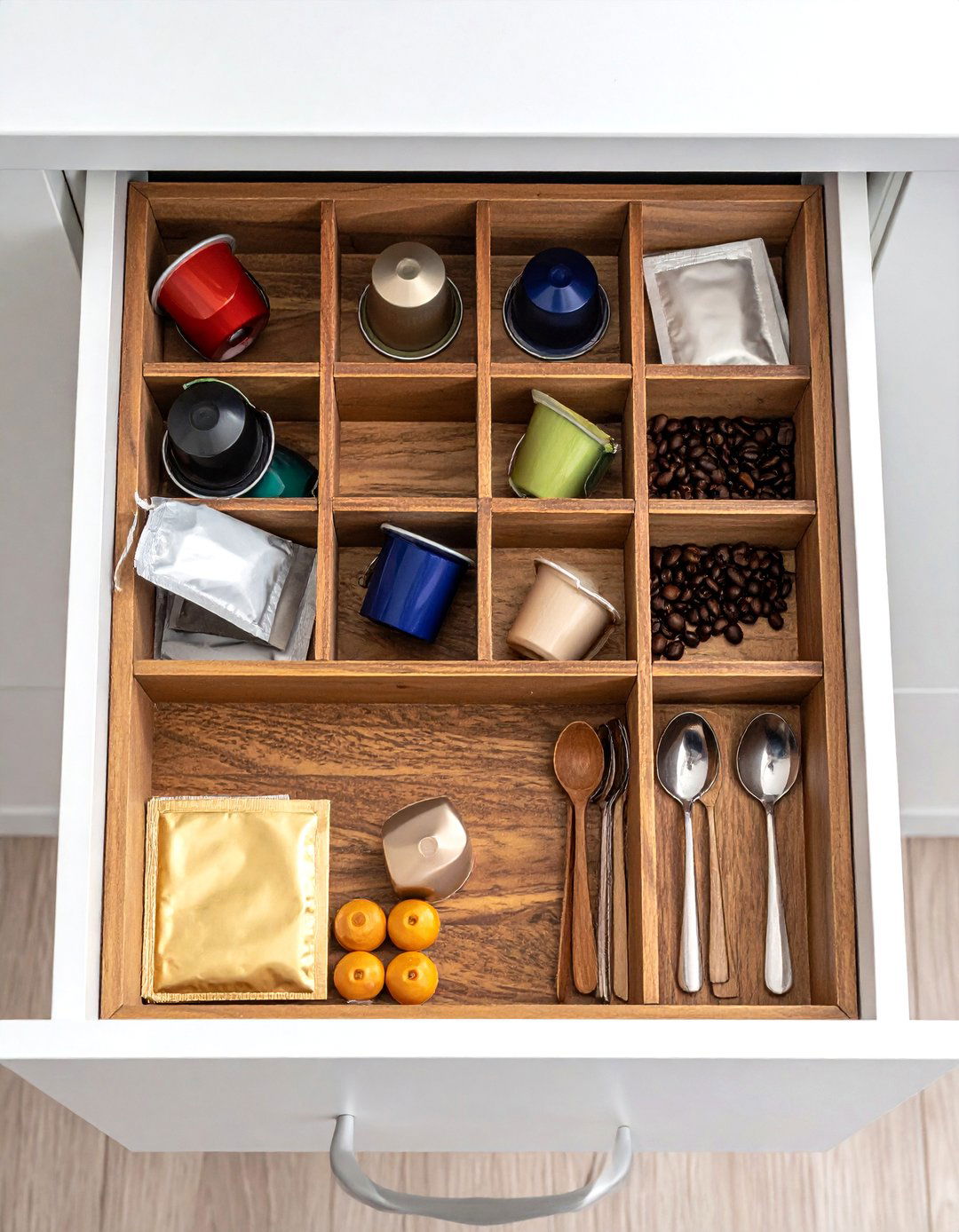Pull out coffee drawer - 30 coffee bar kitchen ideas