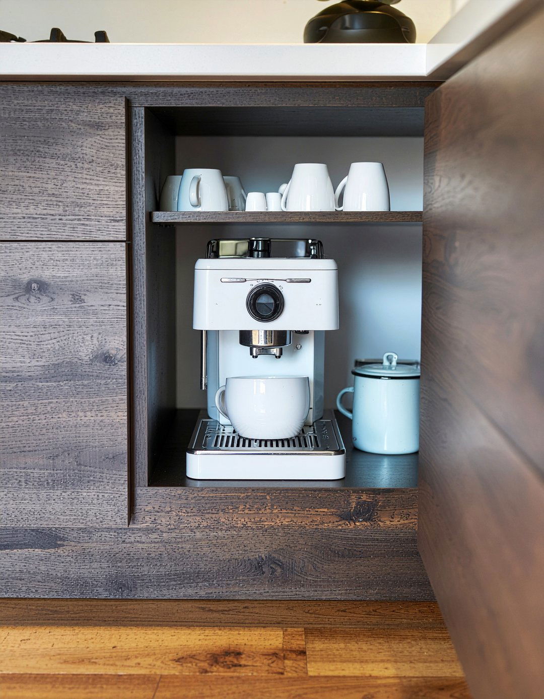 Pull out coffee station - 30 pull-out cabinet kitchen ideas