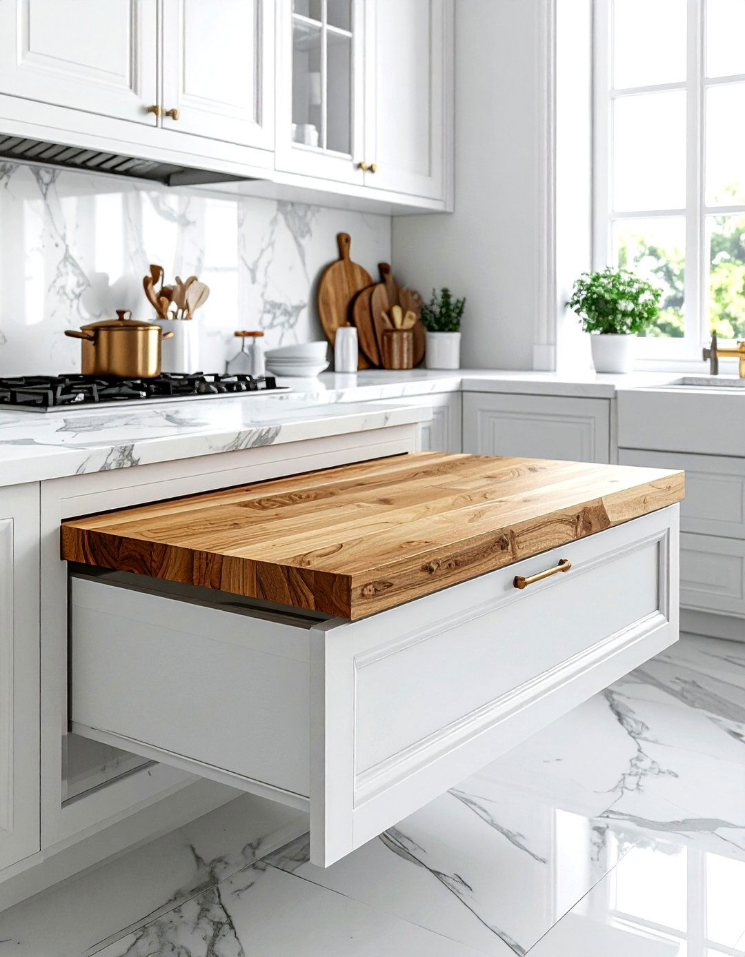 Pull out cutting board - 30 kitchen hidden storage ideas