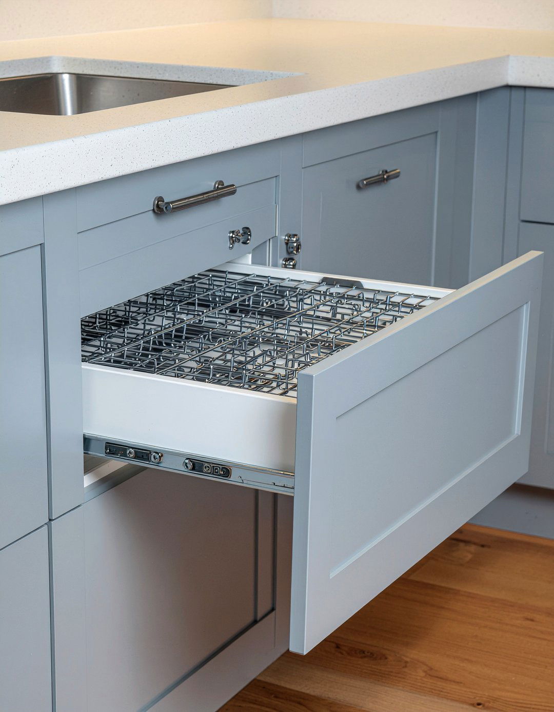 Pull out dish rack - 30 pull-out cabinet kitchen ideas