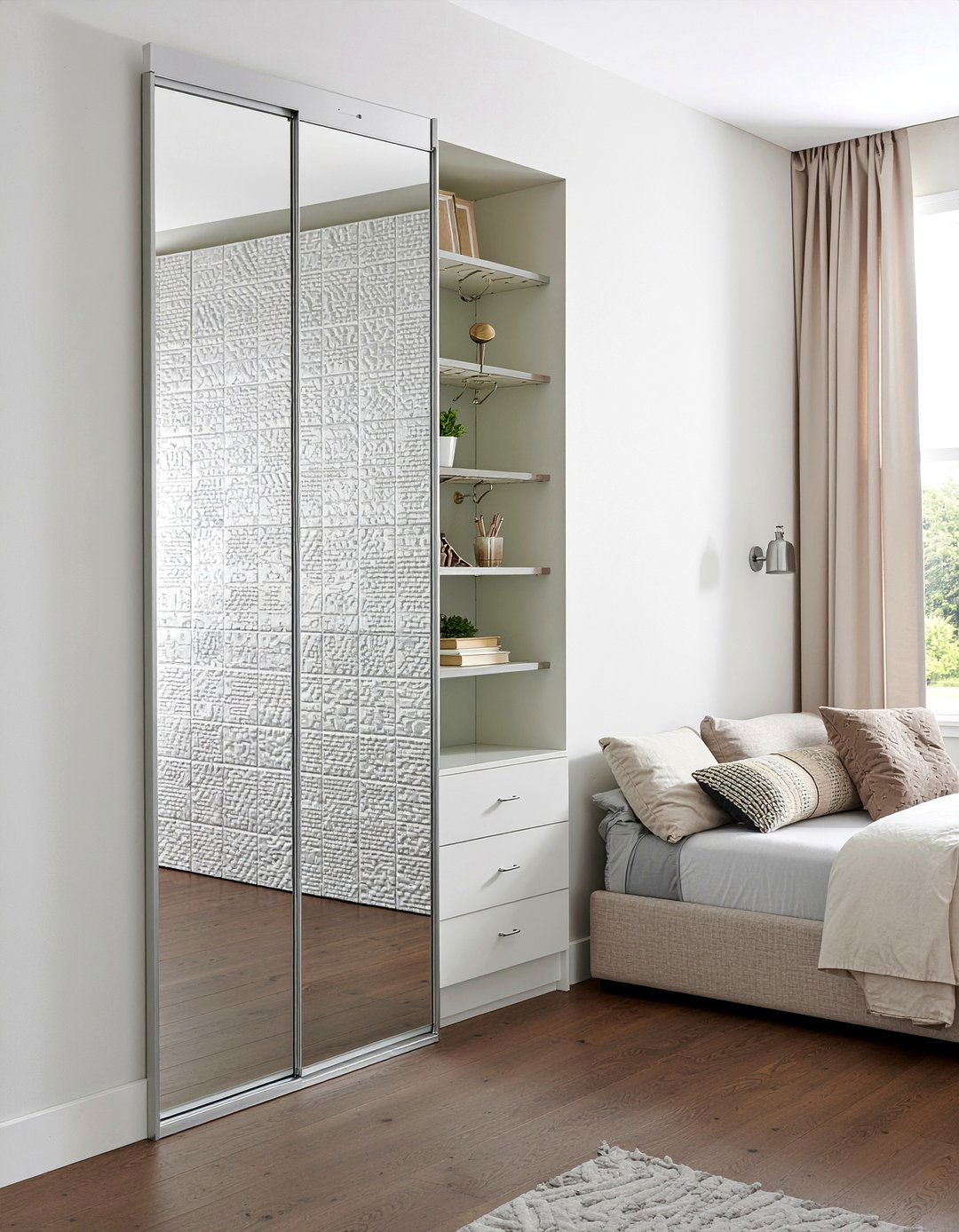 Pull out mirror storage - 30 bedroom extendable furniture ideas