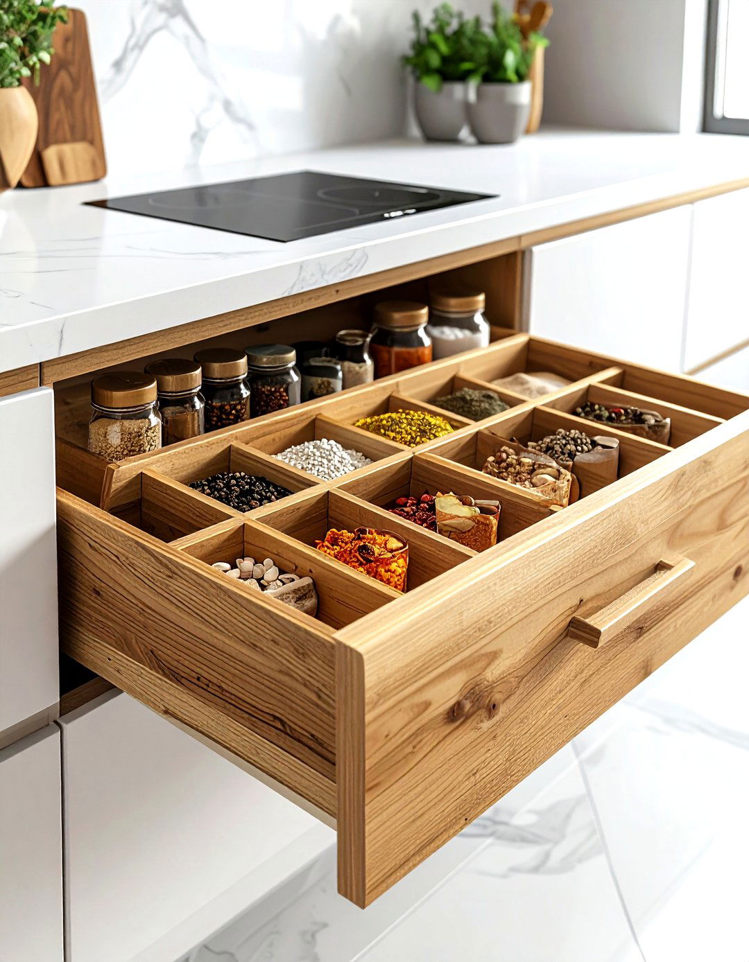 Pull out spice drawer - 30 kitchen space saving ideas