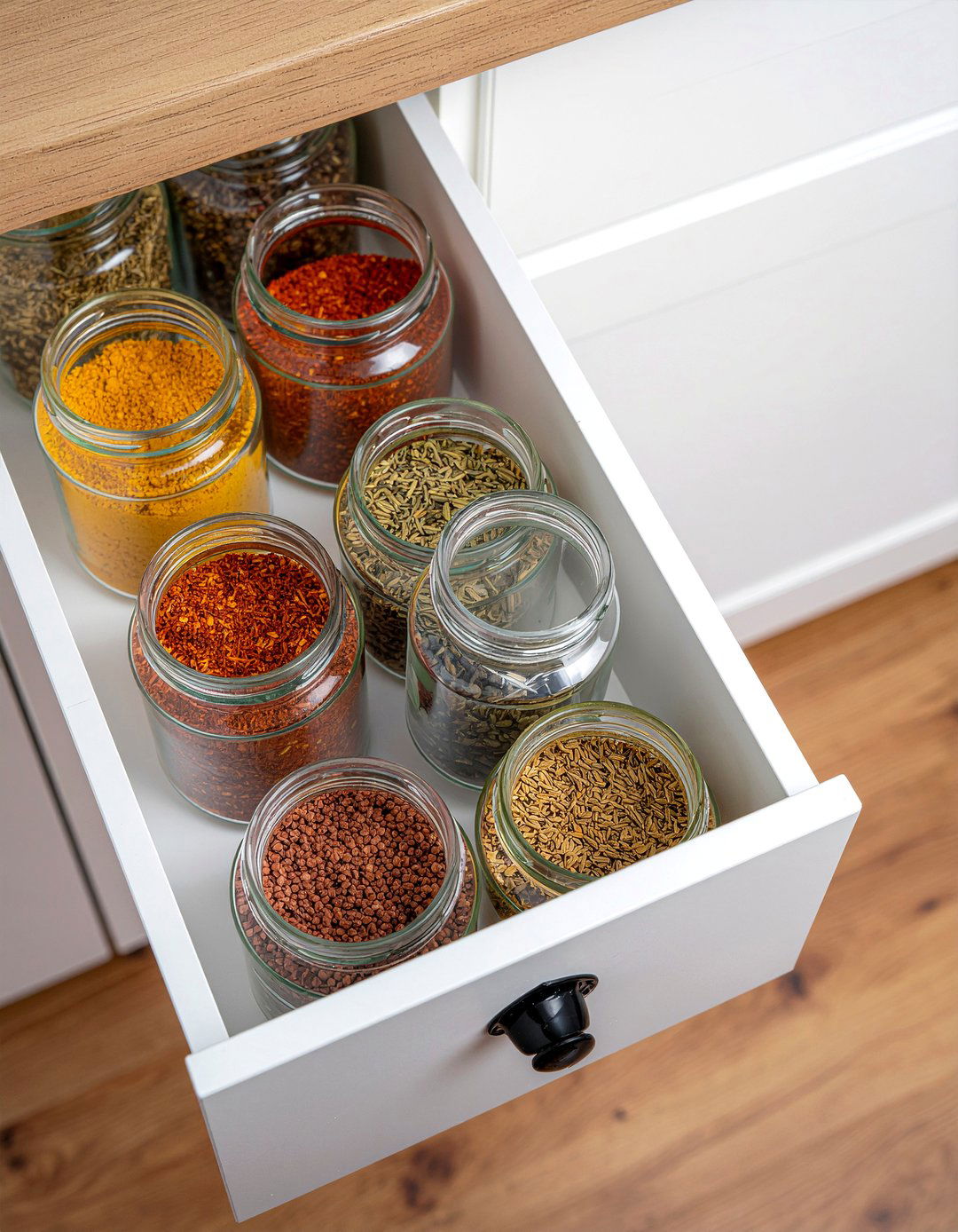 Pull out spice rack - 30 healthy kitchen ideas