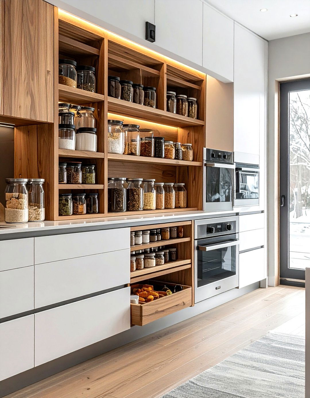 Pull out spice rack drawer - 30 custom kitchen ideas