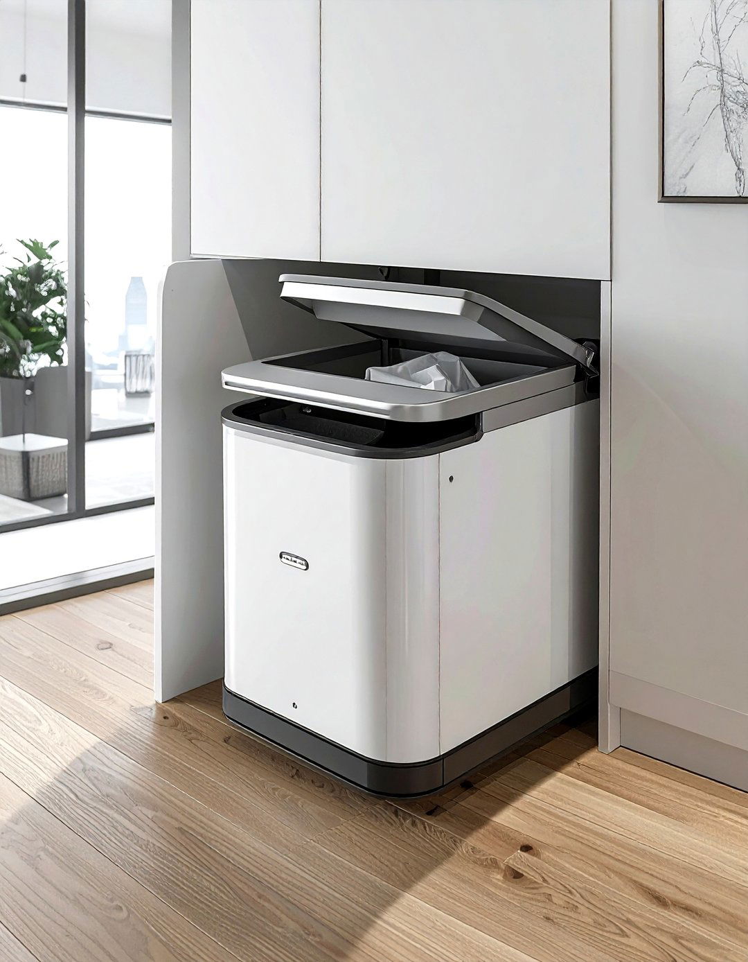 Pull out trash can bin - 30 kitchen storage tips