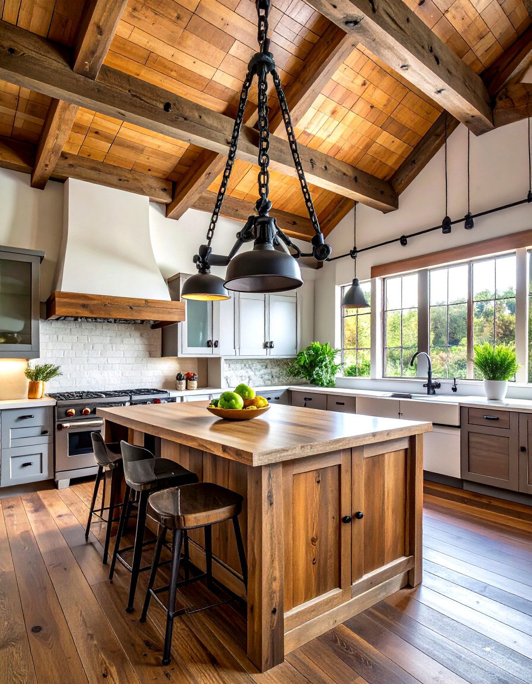 Pulley System Kitchen Light - 30 industrial pendant kitchen ideas