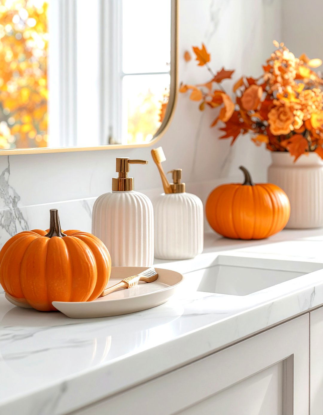 Pumpkin orange bathroom accessories - 30 orange bathroom decor ideas